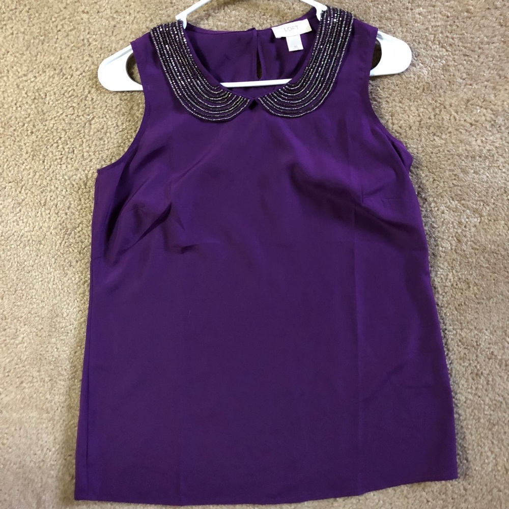 Peter Pan Collared Sleeveless Blouse